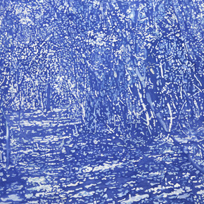 Franz Gertsch, Blauer waldweg campiglia marittima, 2021. Mit freundlicher Genehmigung des Museums Franz Gertsch