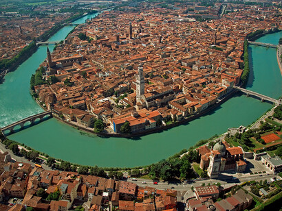 Cesare Gerolimetto, Verona e l'Adige (dettaglio). Cortesia di M.A.C. Lab