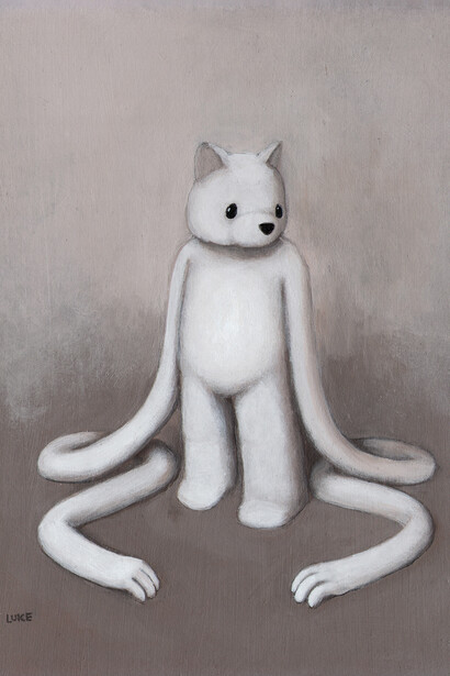 Luke Chueh, Over Extended, Acrylic on panel, 14x11