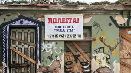 A Greek home auction often takes place online, where properties—many seized through foreclosure—are sold to financial entities rather than individual buyers, deepening public concern over housing justice and transparency