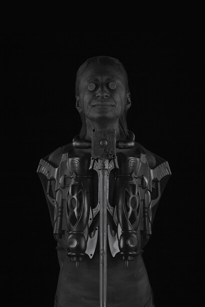 Marco Bolognesi. Adhara, 2017, collage corporeo. Sendai City, The Truth, Biennale di Curitiba