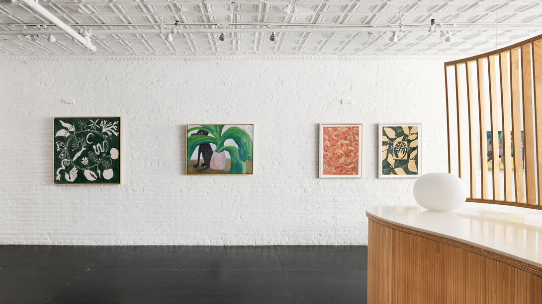 Andrew Alba, Brittany Ferns, and Kate Roebuck, Take care, exhibition view. Courtesy of Uprise Art