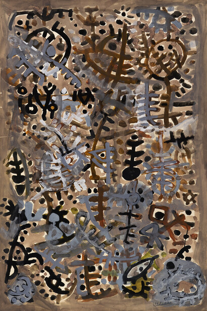 Moustafa Fathi, Untitled, 2005, Mixed media on paper, 112 x 75 cm