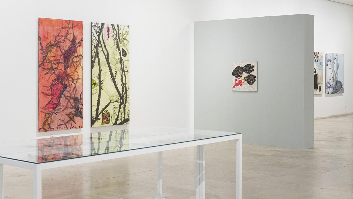 Luis Cruz Hernández, A la vida ávida, vista de exhibición. Cortesía del Museo Patio Herreriano