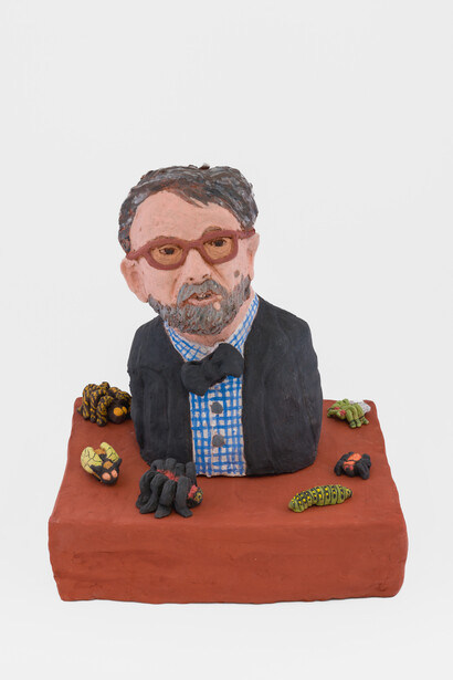 Sally Saul, Dark and Deep, 2023, clay and glaze, in eight parts, 38.1 x 33 x 25.4 cm. Courtesy the artist and Venus Over Manhattan, NYC