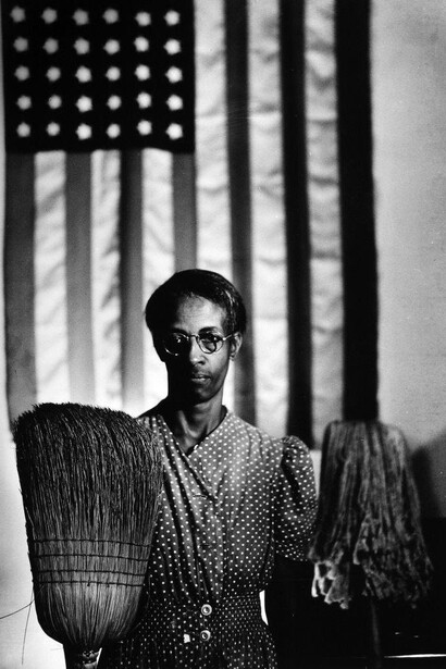 Gordon Parks, American Gothic, Washington, D.C., 1942
Gelatin silver print; printed later
Image size: 13 1/4 x 9 1/8 inches, Paper size: 14 x 11 inches

