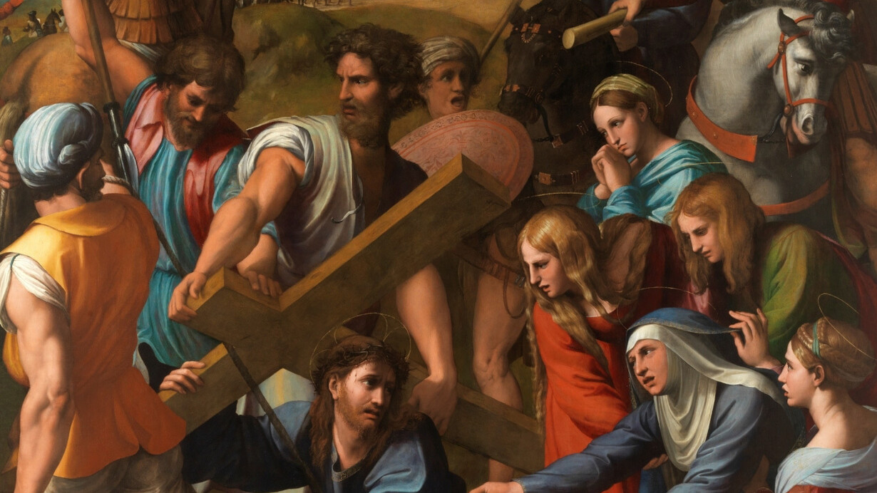 Rafael, Caída en el camino del Calvario (detalle), 1515 - 1516. Cortesía del Museo Nacional del Prado