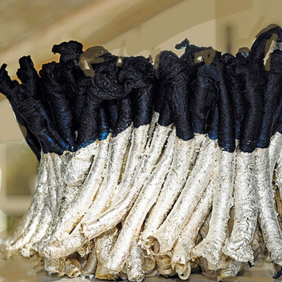 Kiyomi Iwata. Polaridad Dos, 2012, ogarami choshi, hoja de plata