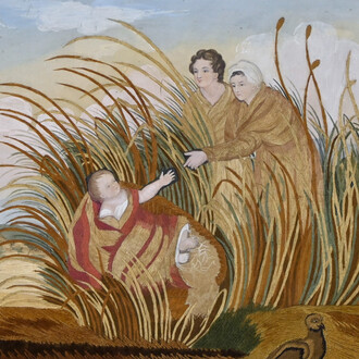 Unidentified maker, The finding of Moses, Mrs. Lydia Bull Royse’s school, Hartford Connecticut, ca. 1810. Courtesy of Detroit Institute of Arts