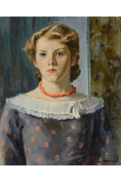 Eugene Speicher, Girl in a Coral Necklace (Joyce), 1935, Oil on canvas, 24 x 20 in. Collection of Arthur A. Anderson. Photo: Bob Wagner