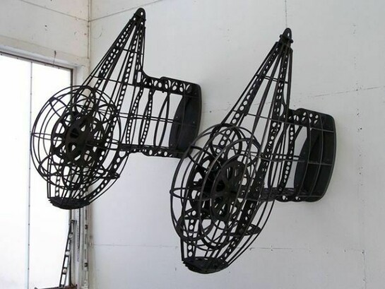 Robert Morris, Spats, 2013, Stained Atlantic Birch, Two elements, each 66 x 72 x 72 inches