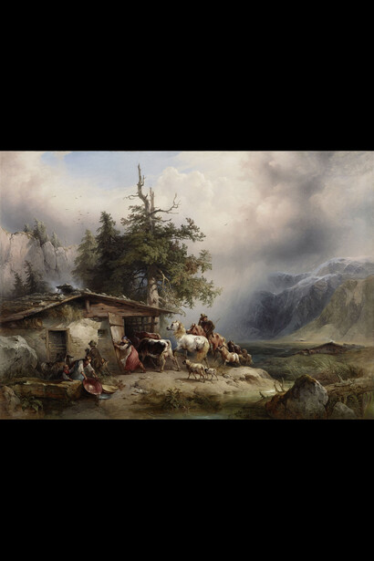Friedrich Gauermann (1807-1862), Heimkehr vor dem Gewitter, 1845, Öl auf Leinwand, 90 x 122,5, Leopold Museum, Wien, Inv. 2081 © Leopold Museum, Wien