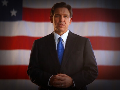 Le Gouverneur de Floride Ron DeSantis présente sa candidature dans une vidéo sur Twitter © Axios
