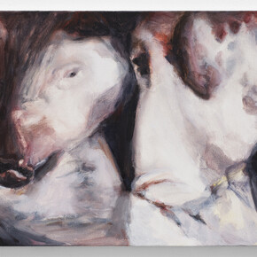 Sara Knowland, Policed sows ii, 2022, oil on canvas. Courtesy the artist and Carlye Packer, LA