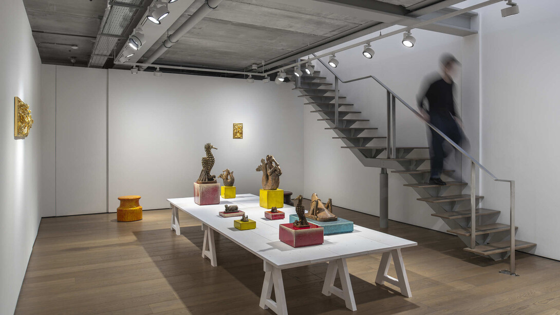 Johan Creten, Far removed from the numbing speed, exhibition view. Courtesy of Almine Rech