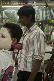 Man Gets a Facial, Mumbai. From the series Shave, 2012.