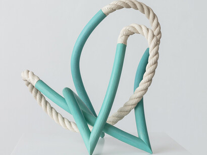 Ricky Swallow, Zig #1, 2018, patinated bronze and oil paint, 31.8 x 30.5 x 21.6 cm, 12 1/2 x 12 x 8 1/2 ins, copyright the artist, courtesy Stuart Shave/Modern Art, London
