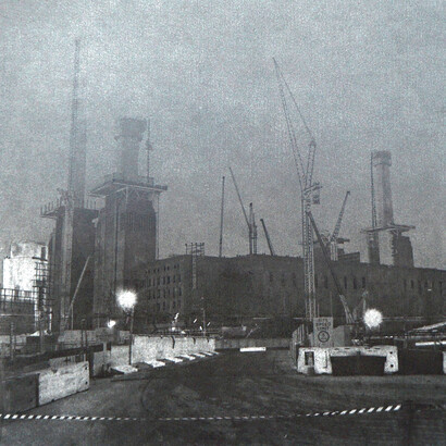 Fermata 2​​ (Battersea) , Size: 35cm x35cm 
Medium: Screenprint with Pen Drawing on, Graphite , Edition: 30 , 2017. Courtesy of The Foundry Gallery