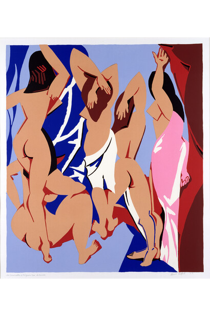 Patrick Caulfield, Les Demoiselles d`Avignon vues de Derrière, 1997, Screenprint Paper, 132.1 x 111.7 cm / Image 106.2 x 92.2 cm, Edition of 65, Courtesy of Alan Cristea Gallery, London