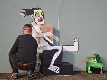 Francisco de Pájaro works on a street project
