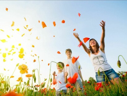 Una familia en el campo