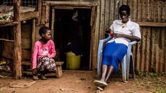 The woman's intense stare speaks volumes about the unrecognised challenges that arise from living with both health issues and the relentless grip of poverty