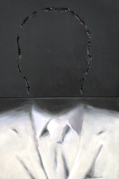 G.Goberti, Il testimone, 2012, acrilico su tela