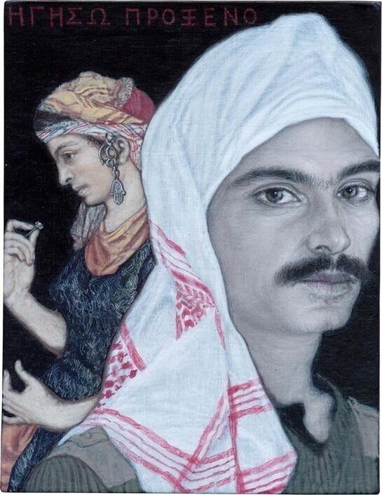 Emmanouil Bitsakis, Hegeso, 2014, acrylic on cardboard, 12.5 Χ 9.5 cm, Courtesy Kalfayan Galleries, Athens - Thessaloniki