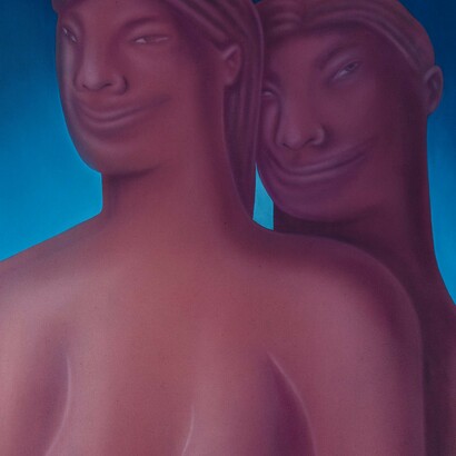 G. Rouy, A Conversation #1, 2018, acrilico su tela, foto di C. Favero