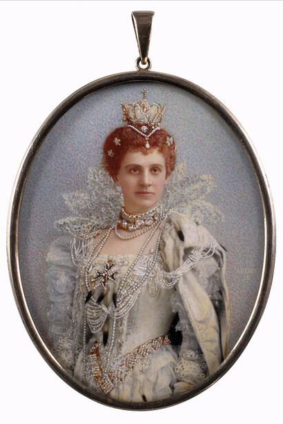 Albert Abendschein (American, 1859–1914?), Mrs. Grenville Kane, ca. 1900. Watercolor on ivory. New-York Historical Society, Gift of the Estate of Peter Marié, 1905.124