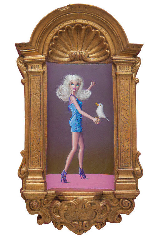 Peter Goodfellow, Madonna of the Tweet, mixed media, 20 x 10.5 in (51 x 27 cm)             