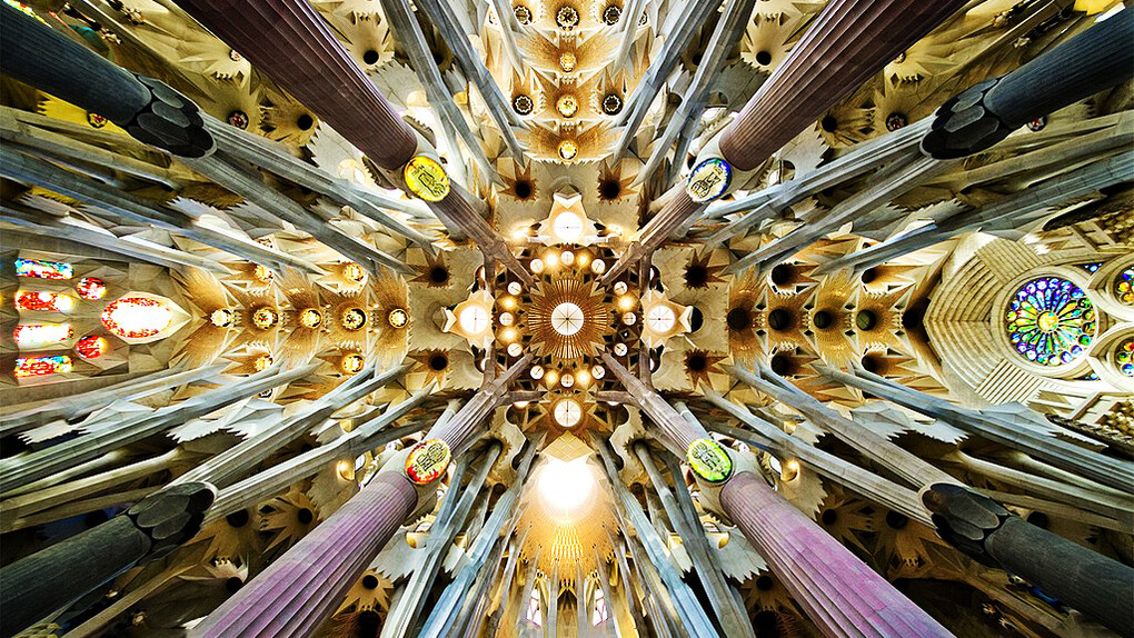 Sagrada Familia, Barcellona, Spagna. La Sagrada Familia è senza dubbio l'opera più celebre di Gaudí e uno dei simboli distintivi di Barcellona