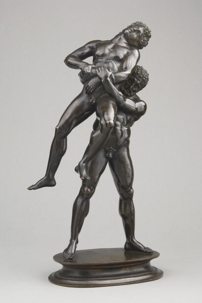 Hercules and Antaeus, model created by 1511, cast 1519, Antico (Pier Jacopo Alari-Bonacolsi), bronze. KHM—Museumsverband, Kunstkammer, Vienna. Image: KHM-Museumsverband/Kunsthistorisches Museum, Vienna