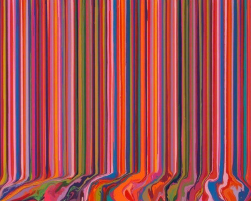 Ian Davenport, Poured Triptych Etching: Primavesi (After Klimt), 2017. Courtesy of Alan Cristea Gallery