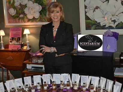 Sue Phillips, the Scentarium table