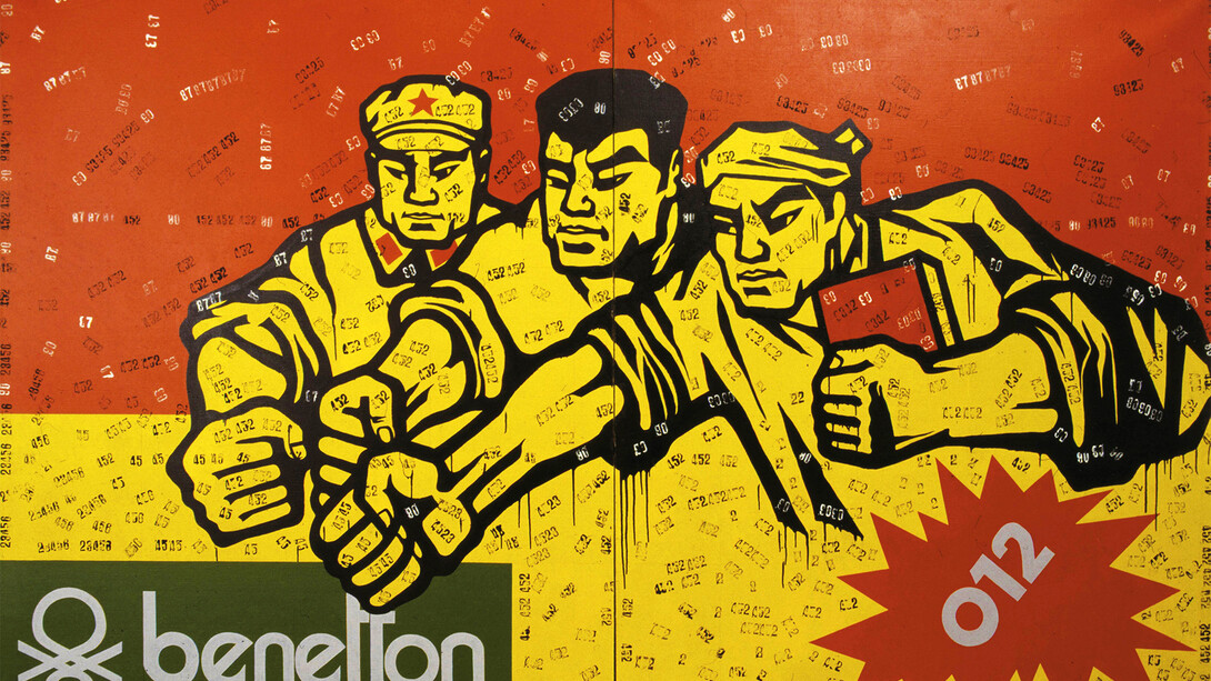 Wang Guangyi, Great Criticism: Benelton, 大批判, 1992, Oil on canvas, 200 x 340 cm, © Wang Guangyi, 1992, Image courtesy of the artist