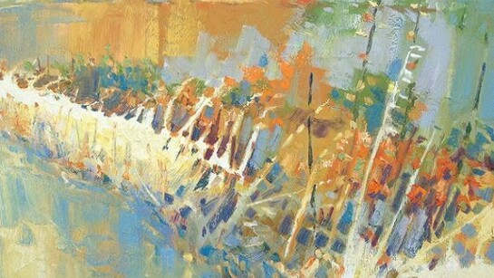 Nicholas Coley, "Roadside Wall of Grass and Poison Oak", 2013, oil on canvas, 30" x 48"