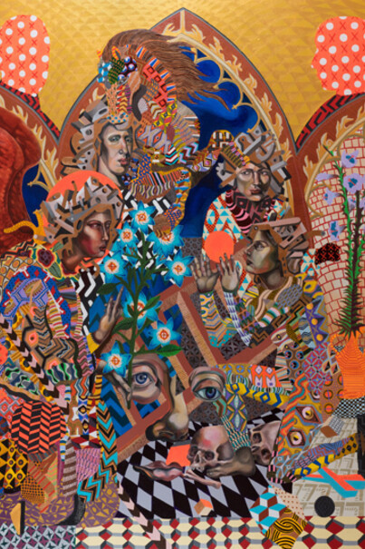 Zio Ziegler, A Priori - A Posteriori, 2014, tecnica mista su tela, 243,8x182,9 cm