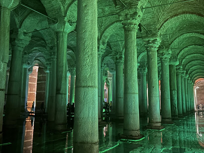 Interior view of the Basilica Cistern, Istanbul, Turkey
