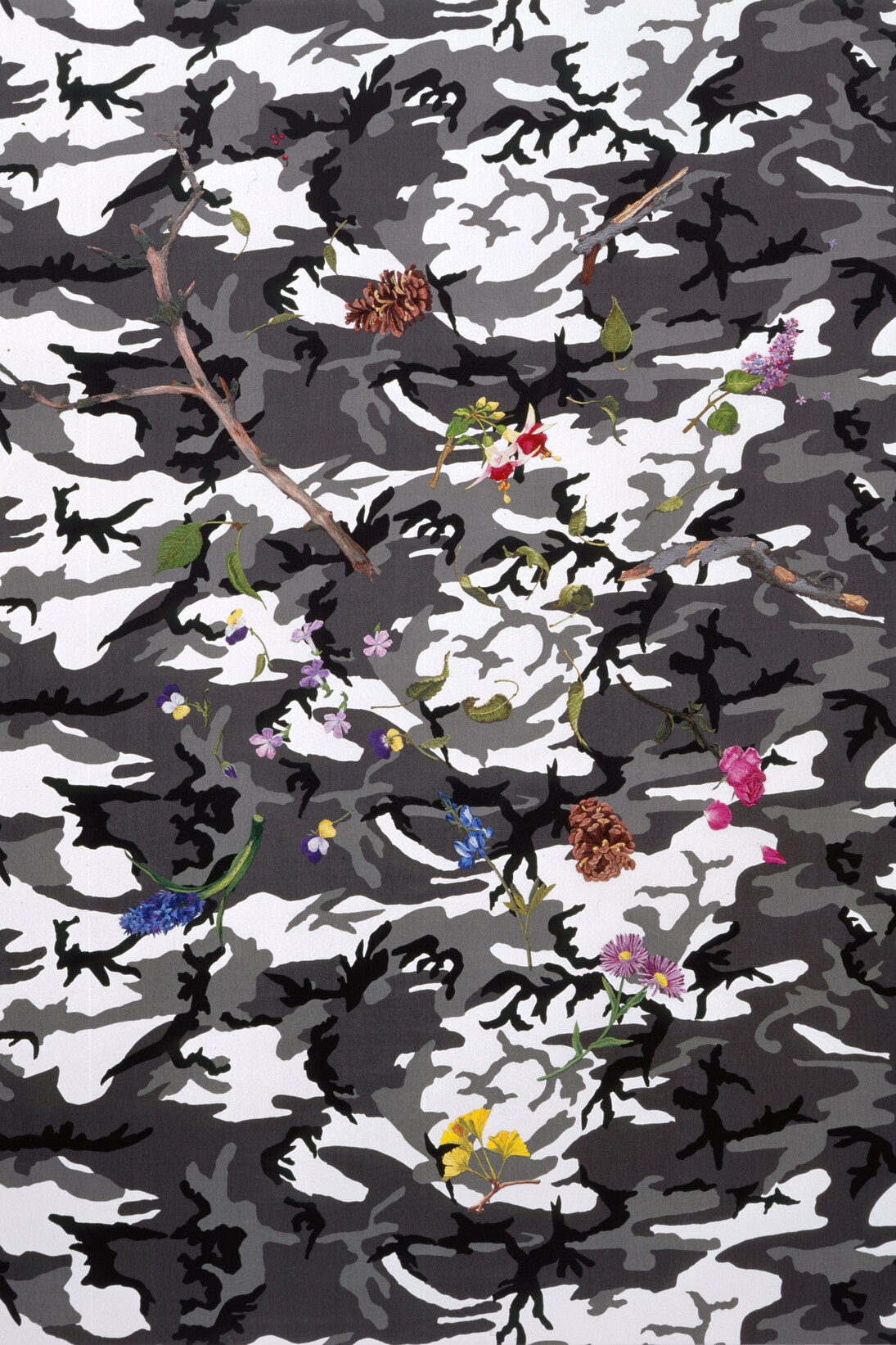 Jim Hodges. All in the field, 2003. Embroidered fabric. 72 x 48 in. © Jim Hodges.