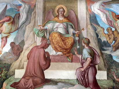 Joseph-Anton Koch, Purgatorio, dettaglio, villa Giustiniani Massimo, Roma