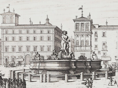 G. B. Falda, fontana di piazza Navona, detta del Moro, sec. XVII, Roma, Italia
