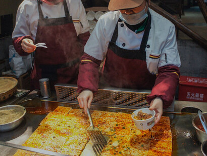 Vibrant street food market in Beijing
