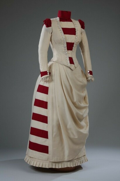 Dress, John James Milloy, 1887. Acquired with the assistance of a Movable Cultural Property grant from the Department of Canadian Heritage under the terms of the Cultural Property Export and Import Act, M2009.62.1.1-2 © McCord Museum