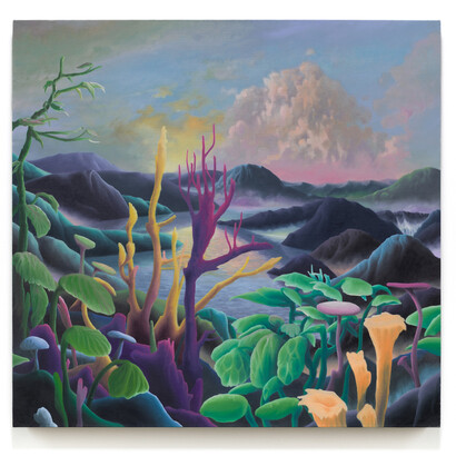 Adam Sorensen, Ramona, 2023, oil on linen, 30x31 5/8x1 inches. Courtesy the artist and PDX Contemporary Art
 
