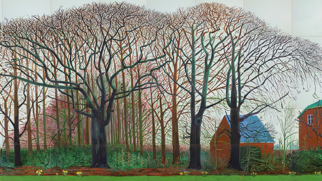 David Hockney, Bigger trees near Warter or/ou peinture sur le motif pour le nouvel age
post-photographique, 2007. Avec l’aimable autorisation de la Fondation Louis Vuitton