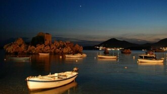 Przno, il mare al tramonto