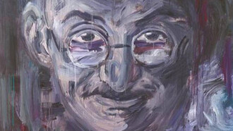 Retrato de Mahatma Gandhi, un símbolo indeleble de lucha por la paz