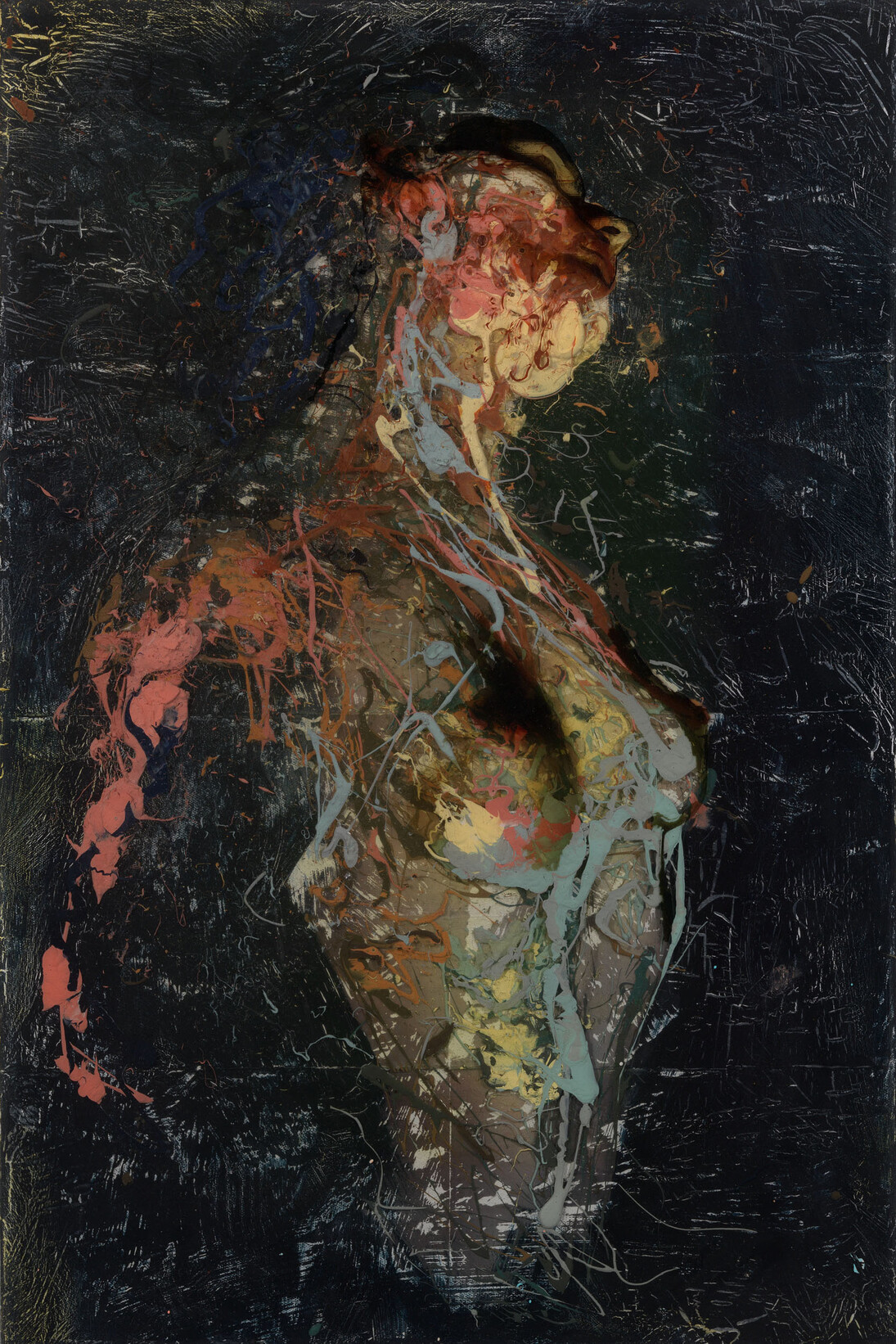 Afshin Naghouni, Elective affinities 1, 2014,  51 x 76 cm, mixed media