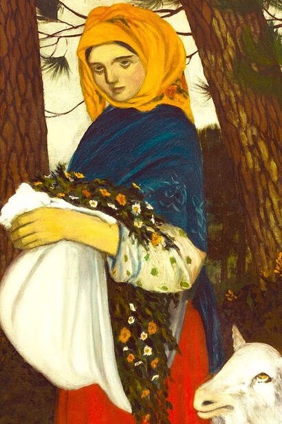 «Moza con cabuxa» (1914), detalle, Daniel Alfonso R. Castelao